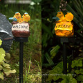 Solar Dual Bird Resin Ground Plug In Lamp